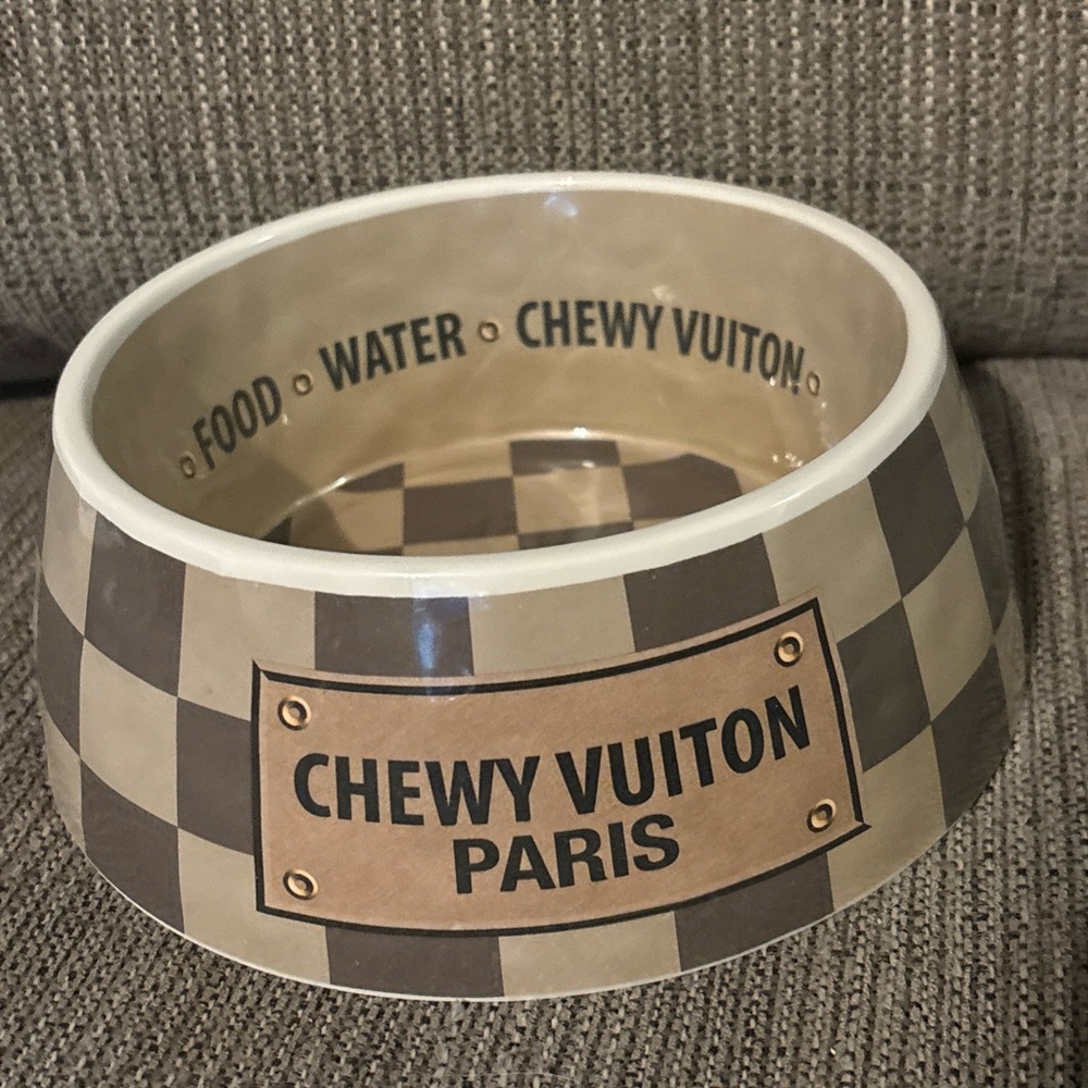Chewy Vuiton Paris Pet Bowl Medium - Picture 3 of 5
